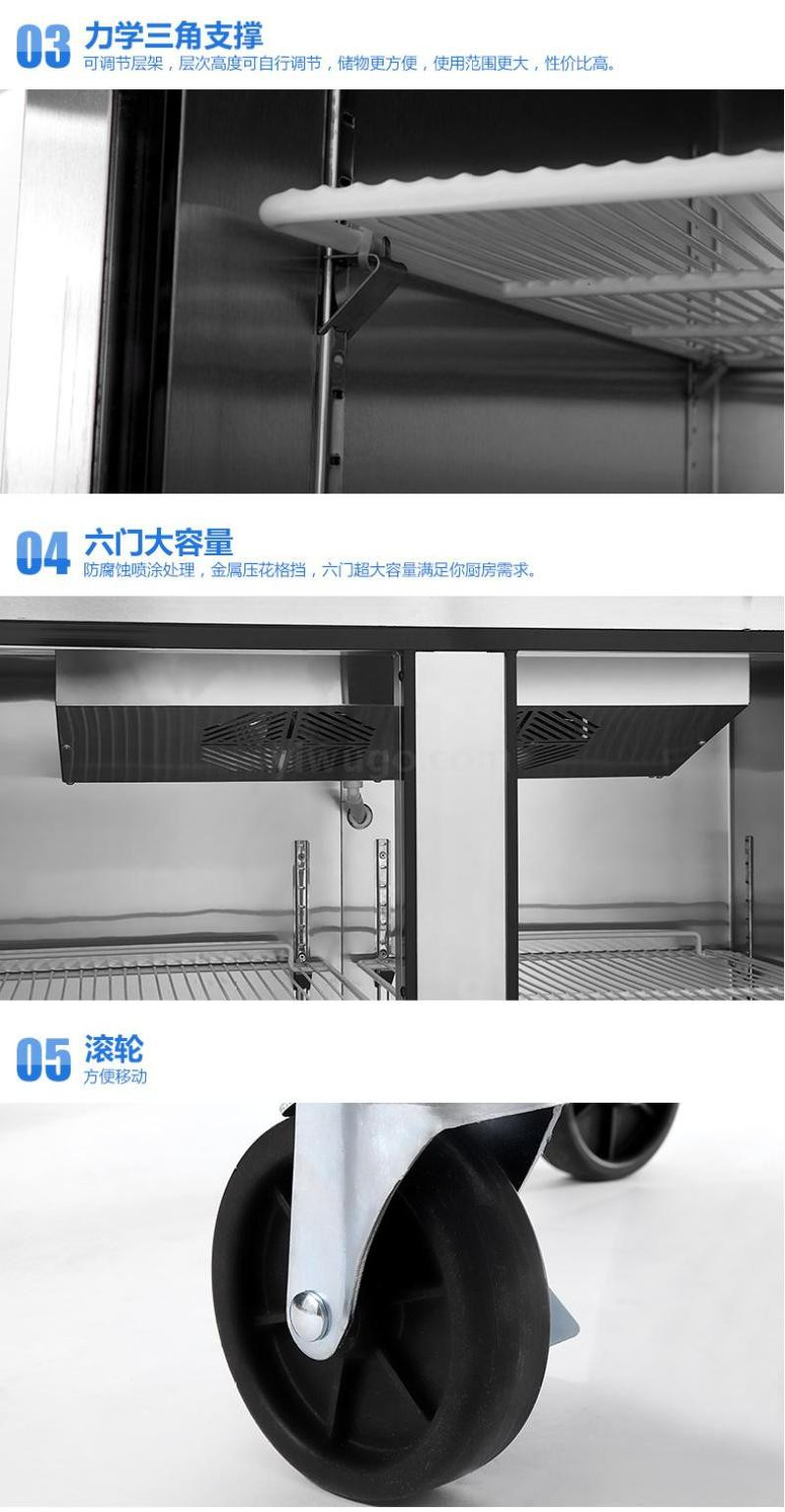 银都六门冰箱冷冻双温厨房酒店商用冰柜立式冷藏自动回门保鲜6门详情图4