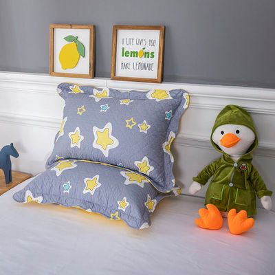 New all-cotton twill quilted pillowcase, pure cotton printed 40*60 pillowcase, single student dormitory -01