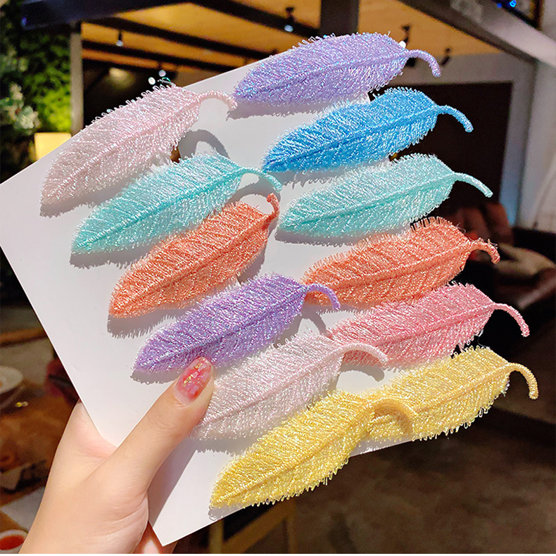 2021年新款小清新少女小树叶发卡网红刘海夹侧边碎发日系可爱发夹