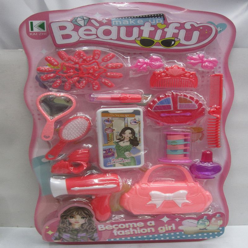 彩妆玩具 亚克力文字挂牌套装女孩DIY装饰过家家重生娃娃指甲油耳动帽礼盒图