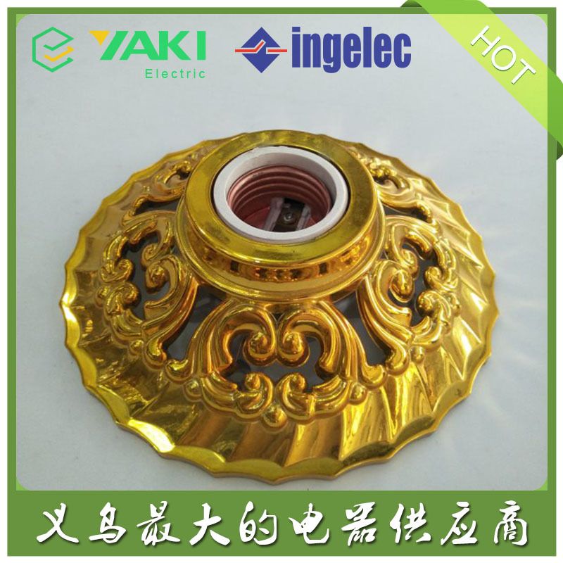 Factory direct export of E27 plastic colored lamp sockets, custom-made golden lamp sockets available