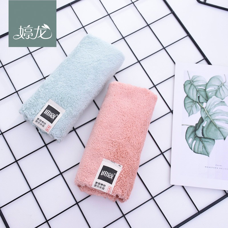 【 Three-piece Set 】 Coral fleece solid color three-piece set square towel, flat towel with logo, facial cleansing towel detail image 9