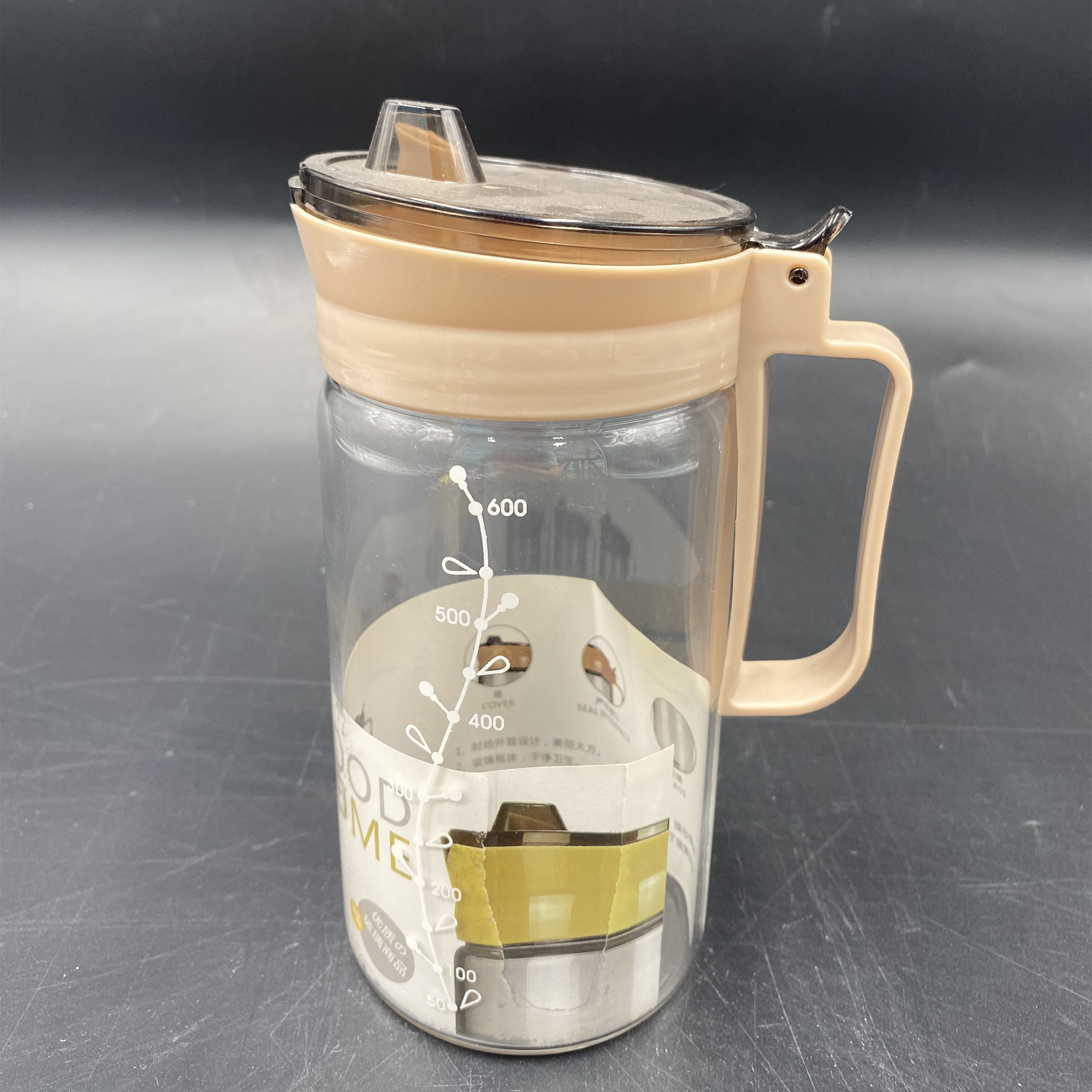 Leak-proof glass oil bottle, kitchenware, household plastic oil tank, soy sauce bottle, vinegar bottle, large and small oil bottle set
