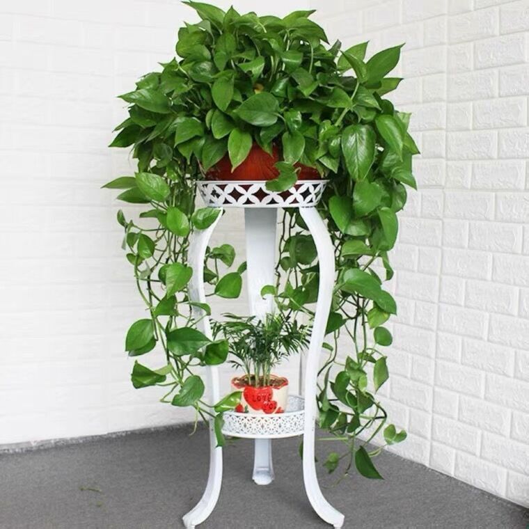 European-style flower stand, multi-layered indoor floor-standing green ivy flower stand, living room storage rack, balcony, simple household flower POTS
