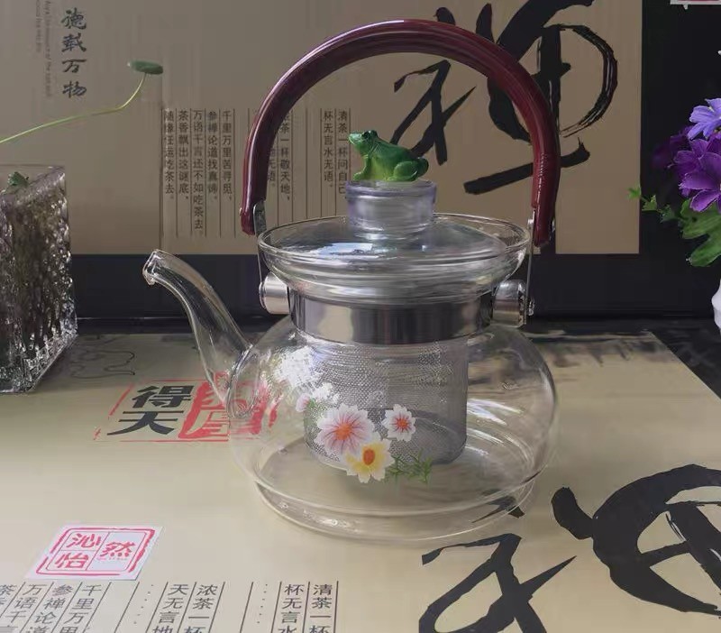 Fang Song heat-resistant glass teapots, straight stove boiling water teapot, mini glass teapot, medium size, 4 types of kung Fu teapots detail image 1