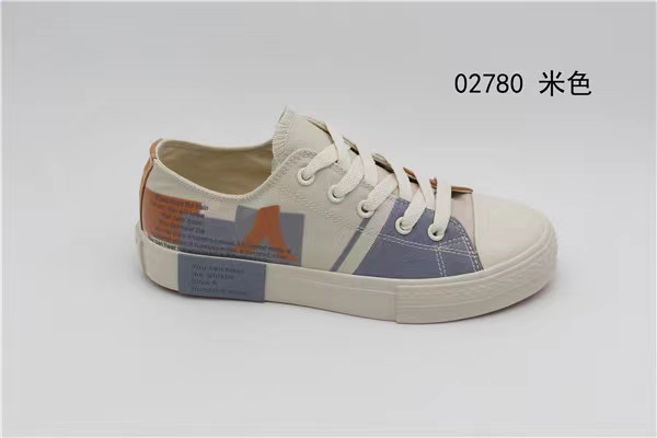 The 2021 autumn new model of Renben 2780 women's multi-color canvas shoes is a low-top casual shoe details Picture