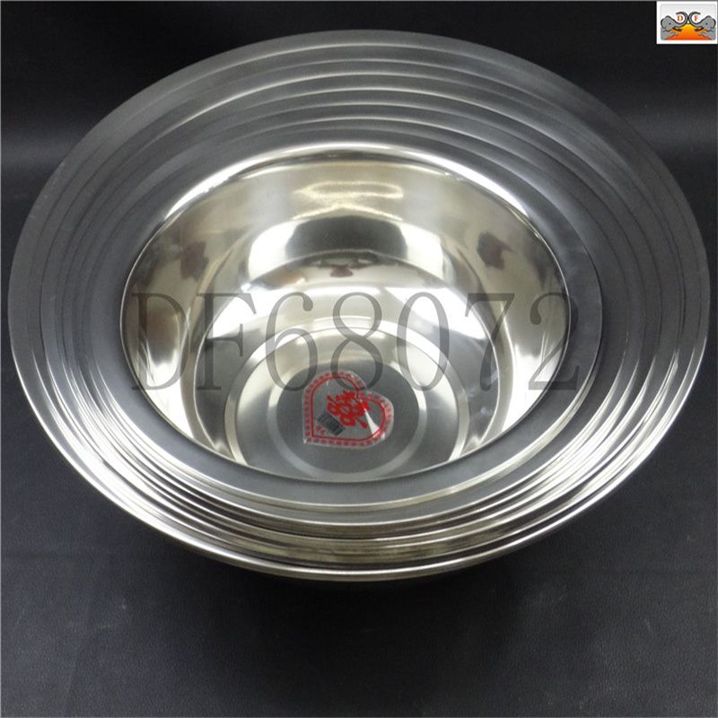 DF68072 Basin manufacturers wholesale stainless steel soup basin canteen soup bowl rice soup bowl Kitchen round soup bowl rice bowl household goods DF Trading House