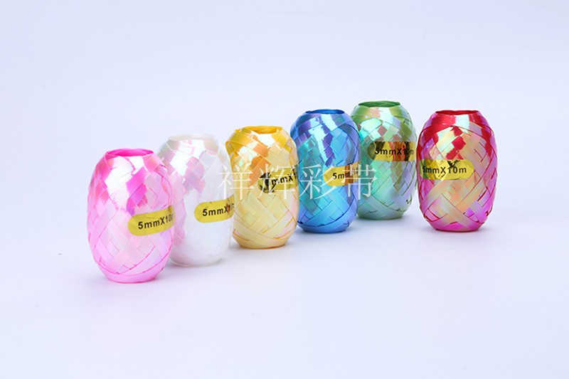 祥晖XHR 彩虹膜橄榄球彩带,10M气球绳,扎带,婚庆装饰 5MM*10M气球绳 厂家直销详情图1
