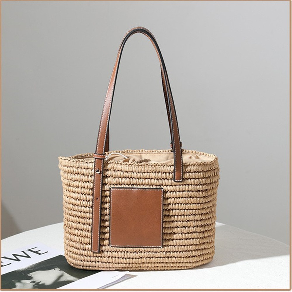 2021新款草编包时尚单肩手提手工编织包女藤编包百搭方形菜篮子包详情图10
