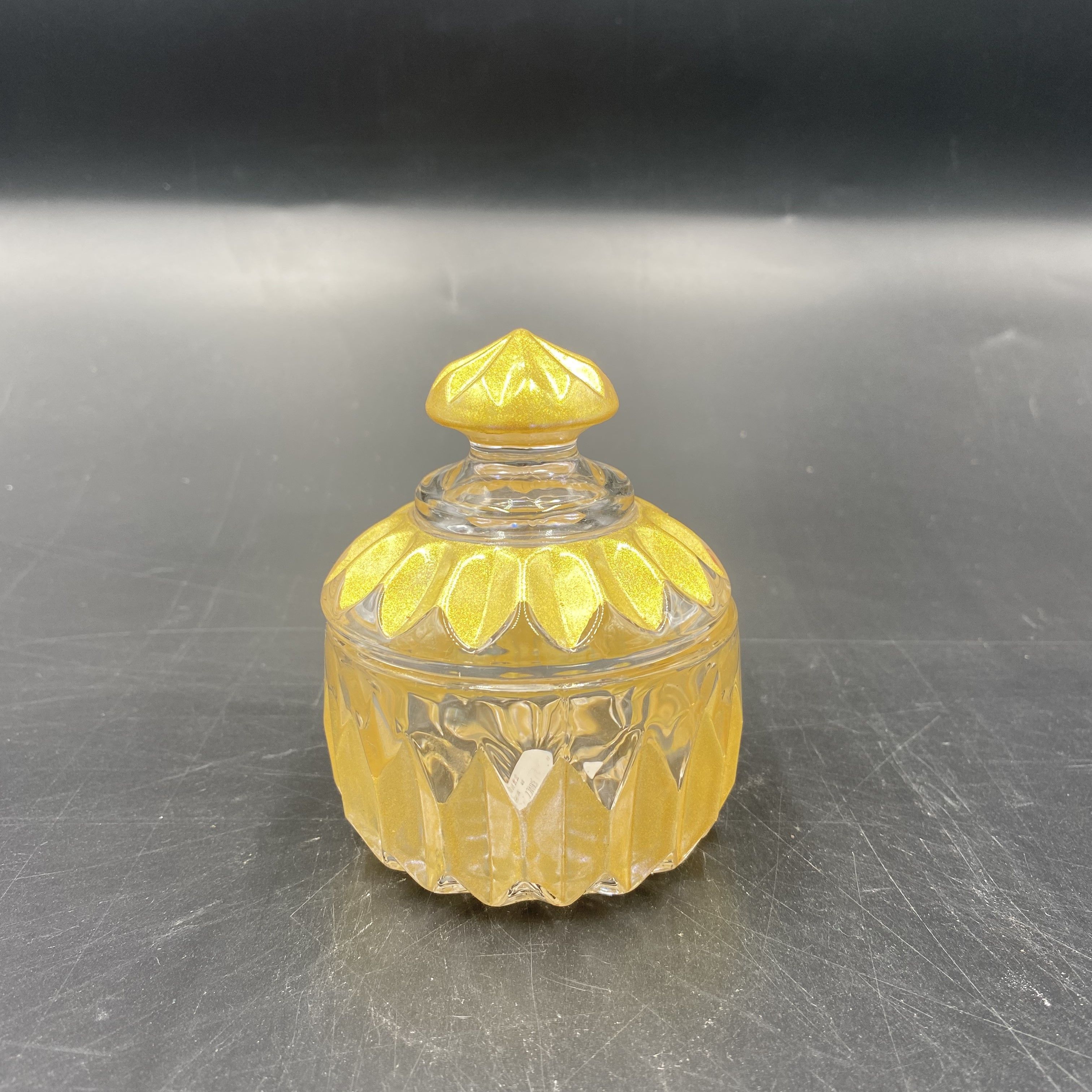 Personality Crystal Glass Wedding Candy Box Jewelry Box Small Sugar Jar Wedding Gift Storage Box Set Gold