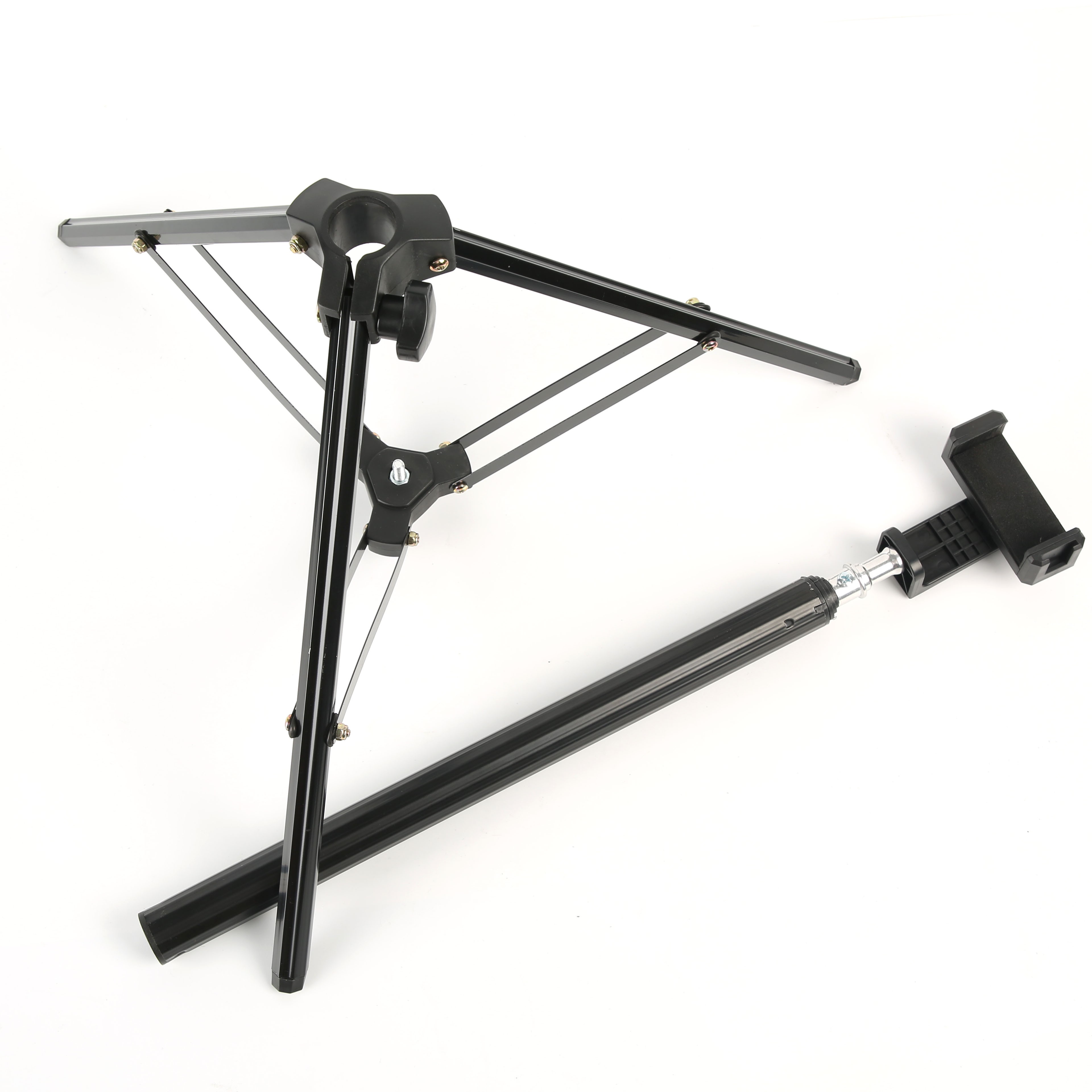 Tripod selfie stick, aluminum alloy five-section telescopic eccentric tube, mobile phone selfie stick, live streaming shooting stick detail image 5