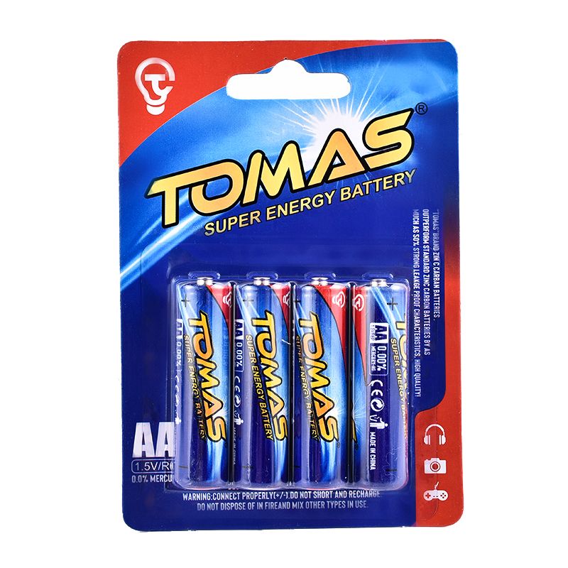 TOMAS 蓝色卡装4节5号电池  SIZE AA R6 1.5V图