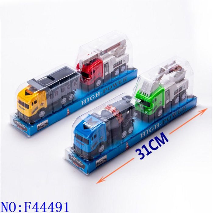 Inertial engineering truck Yiwu small commodity market source cross-border foreign trade wholesale children's intellectual leisure toys solid color inertial engineering truck F44491