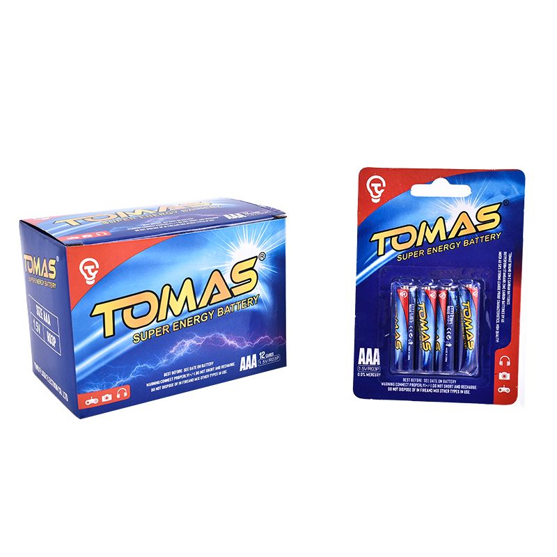 TOMAS 蓝色卡装4节7号电池  SIZE AAA R03P 1.5V产品图