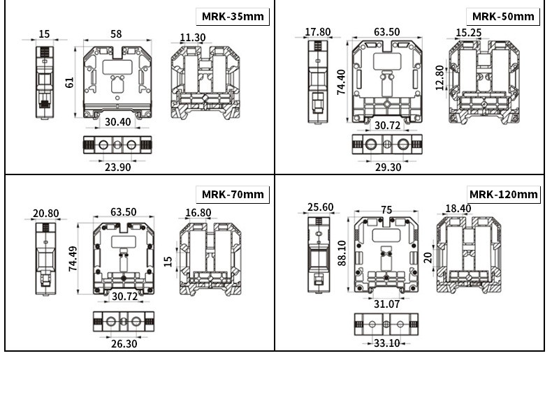 多色供选MRK系列ONQA接线端子固定式导轨接线排接地端子现货批发详情图4