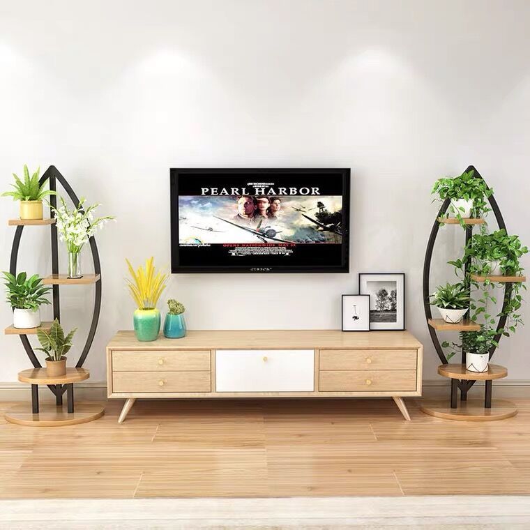 Living room home flower stand, multi-layered indoor storage rack, decoration room, new balcony decoration, green ivy and spider plant stand details Picture