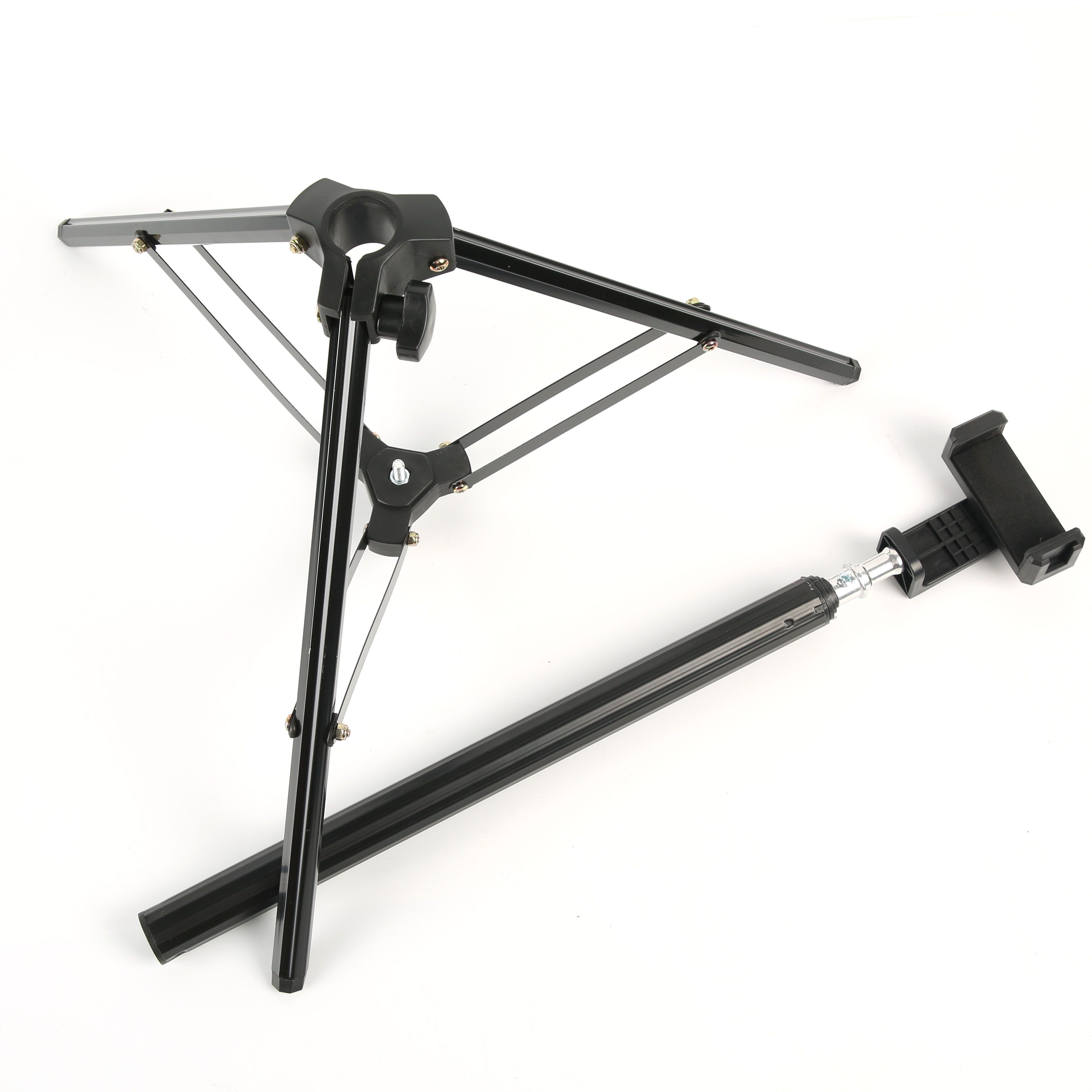 Tripod selfie stick, aluminum alloy five-section telescopic eccentric tube, mobile phone selfie stick, live streaming shooting stick Specification image