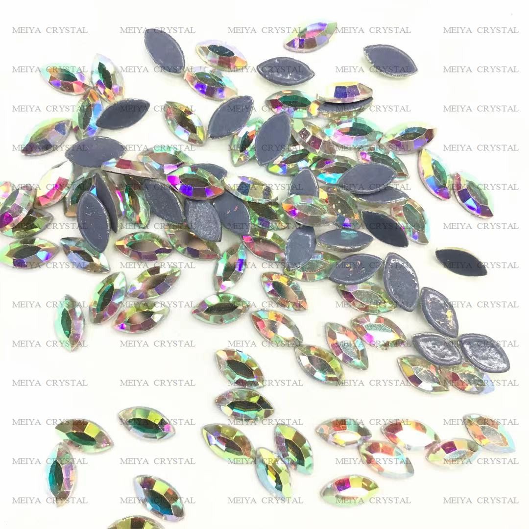 Factory direct sales of 4*8AB imitation Austrian diamond horse eye flat bottom diamond Specification image