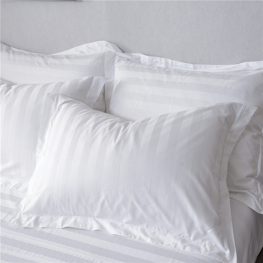 酒店宾馆民宿40S缎条四件套酒店用品 外贸被套床单枕套尺寸订做 1.2米床详情图3