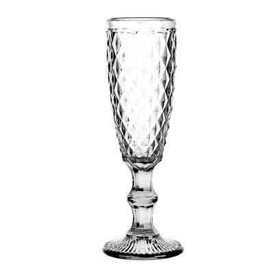 Retro colored embossed champagne glass, creative small juice glass, glass tall glass, thickened red wine glass for home use, diamond transparent wine set