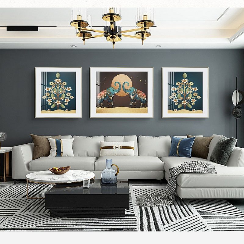 吉象如意新中式装饰画办公室壁画现代组合三联画意境山水画沙发背景画详情图1