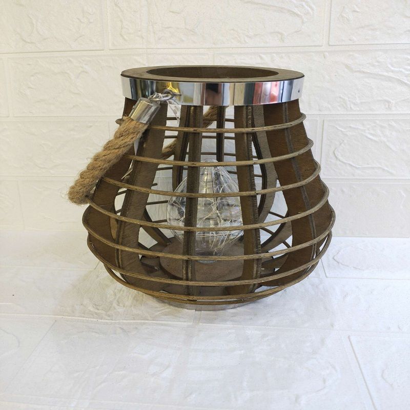 Yajiu Craft density board lamp Decorative craft desktop ornament lantern shape