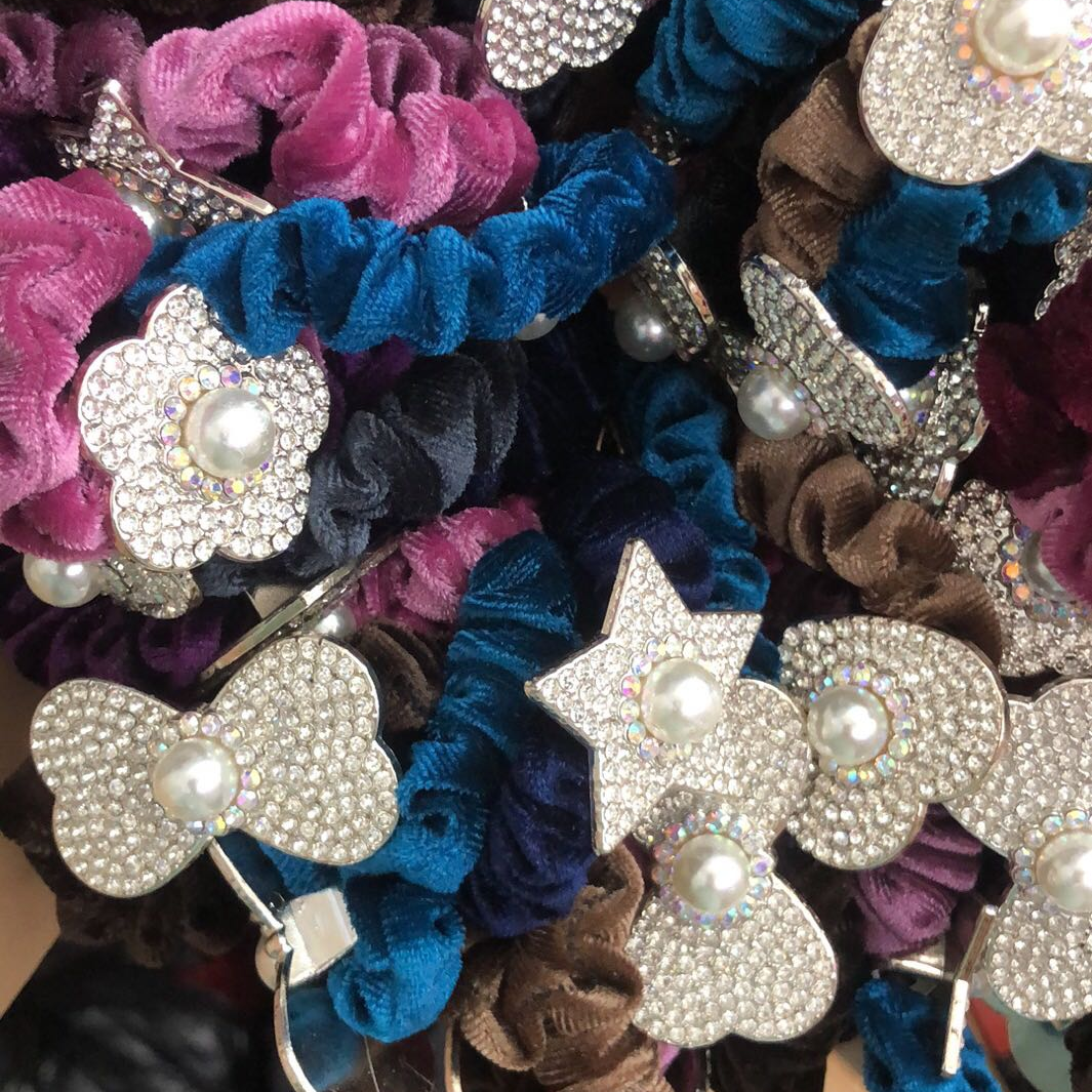 Velvet cloth rhinestones