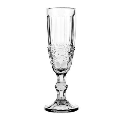 Retro colored embossed champagne glass, creative small juice glass, glass tall glass, thickened red wine glass for home use, transparent wine set with patterns
