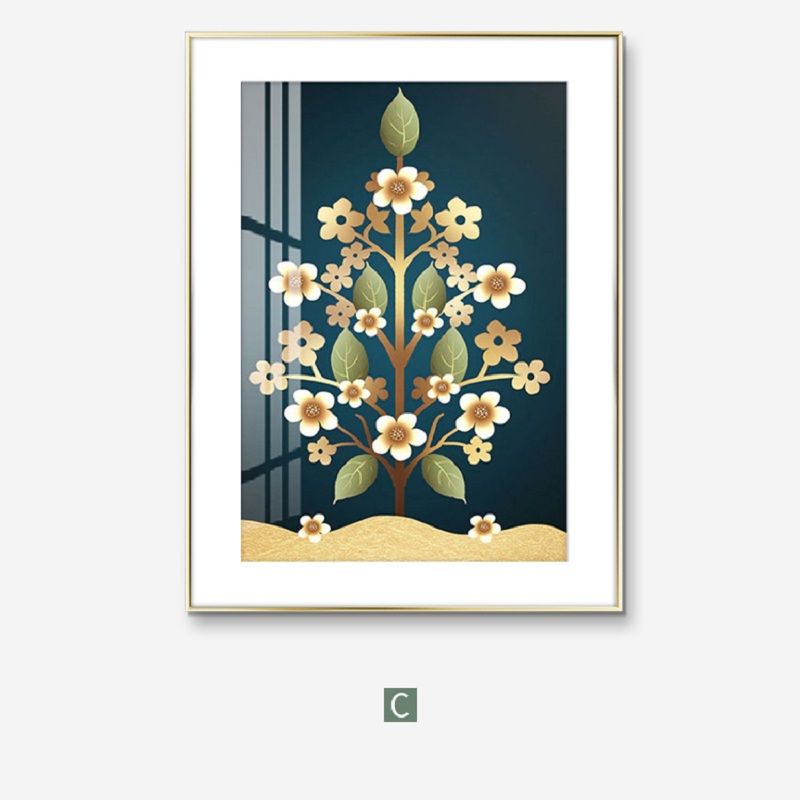 Jixiang Ruyi New Chinese Decorative Painting Office Murals Modern Combination Triptych Artistic Conception Landscape Painting Sofa Background Painting Application Scenario