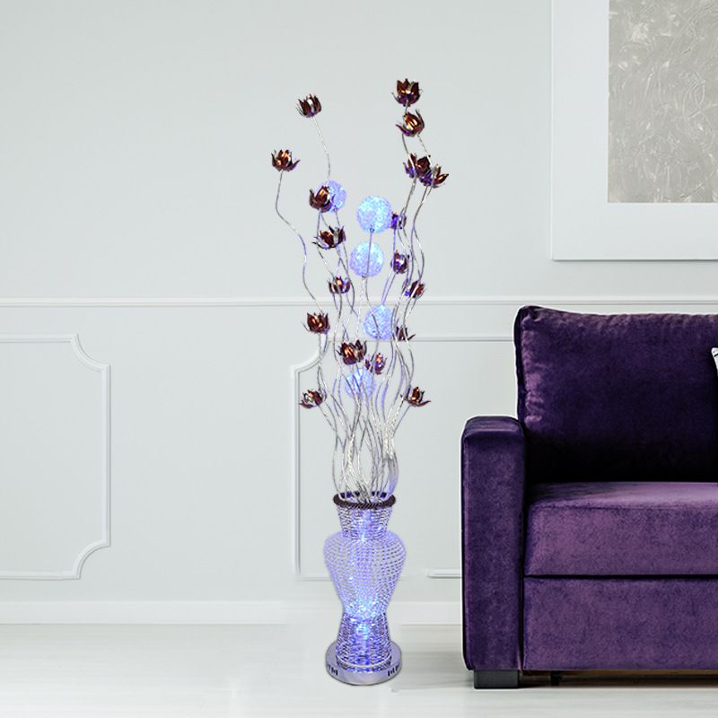 Modern creative glass floor lamp bedroom bed wedding floor lamp living room decoration aluminum floor lamp