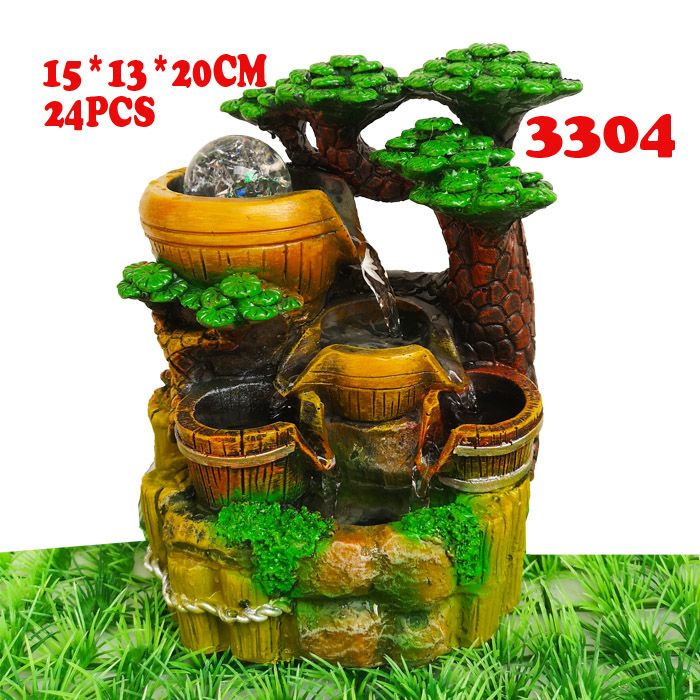 3304假山工艺品流水喷泉树脂摆件创意树脂工艺家居装饰品