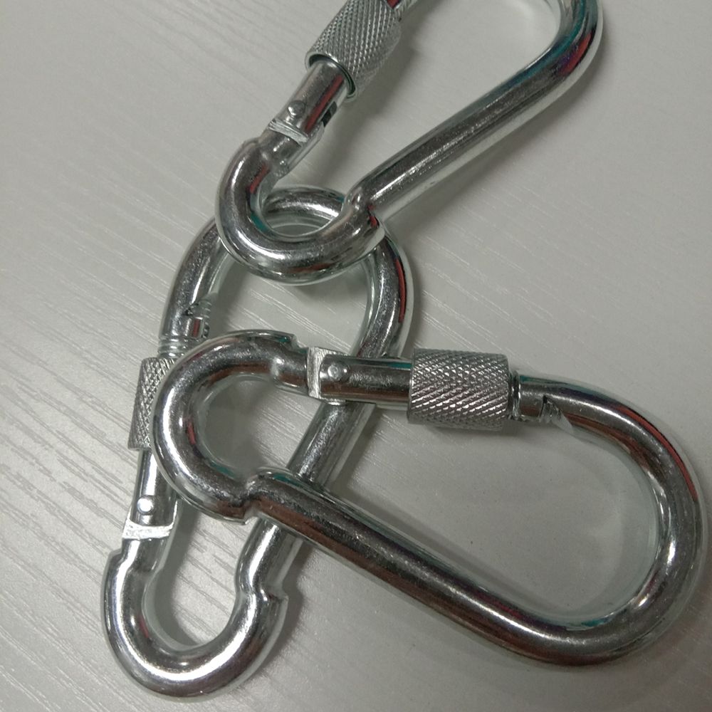 Screw spring hook/gourd buckle climbing buckle/galvanized/galvanized safety buckle /12*140 details Picture