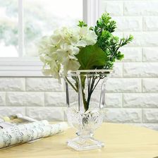 欧式大号落地花瓶透明玻璃水培富贵竹干花客厅摆件  创意仿真花花盆 小号