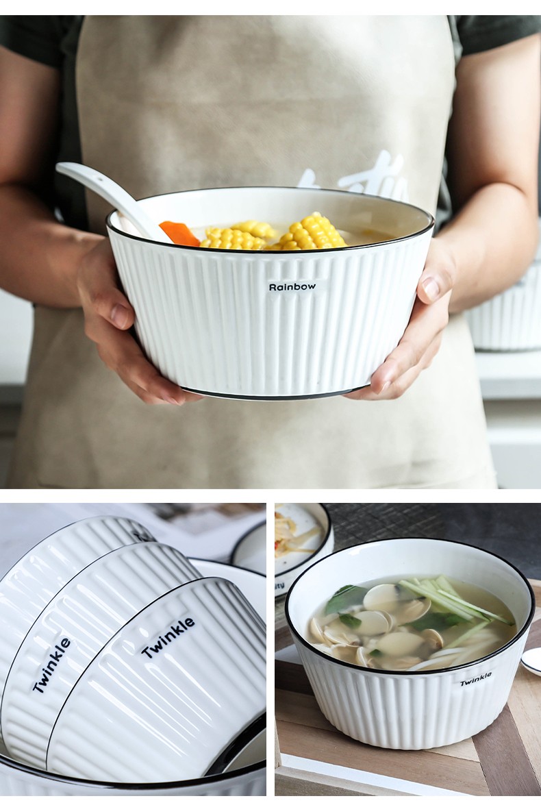 大碗汤碗面碗家用创意个性大号陶瓷碗单个简约ins北欧餐具盆爱心碗详情图8