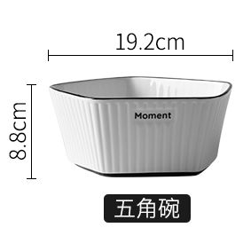 大碗汤碗面碗家用创意个性大号陶瓷碗单个简约ins北欧餐具盆五角碗