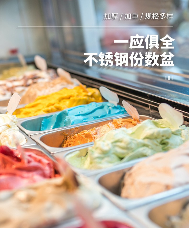 1/1不锈钢份数盆食堂自助餐盆份数盘深6.5CM详情图2