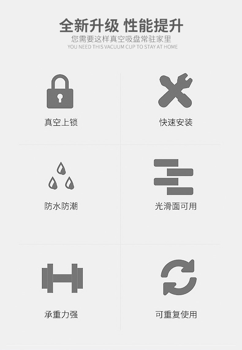 PVC吸盘 蘑菇头吸盘60mm 玻璃吸盘 日用品挂钩配件详情2