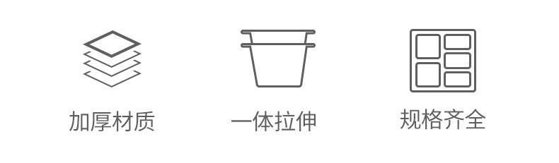 1/1不锈钢份数盆食堂自助餐盆份数盘深6.5CM详情图3