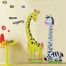 墙面装饰卡通动物身高墙贴 儿童EVA身高表 泡沫长颈鹿动物身高尺