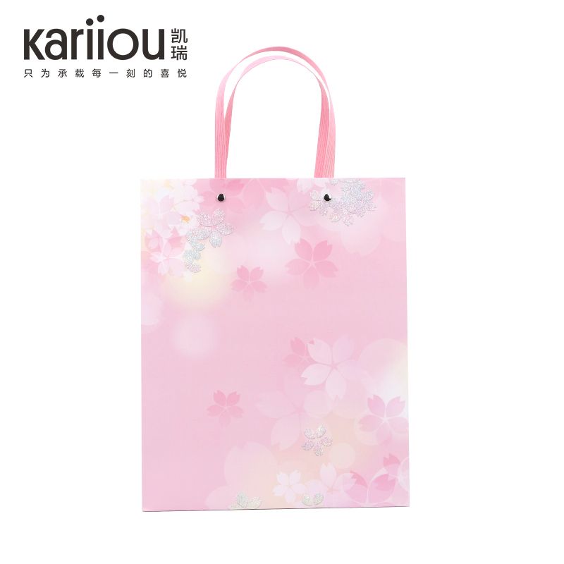 樱花桃花系列礼品袋 纸袋 210克白卡纸袋详情图1