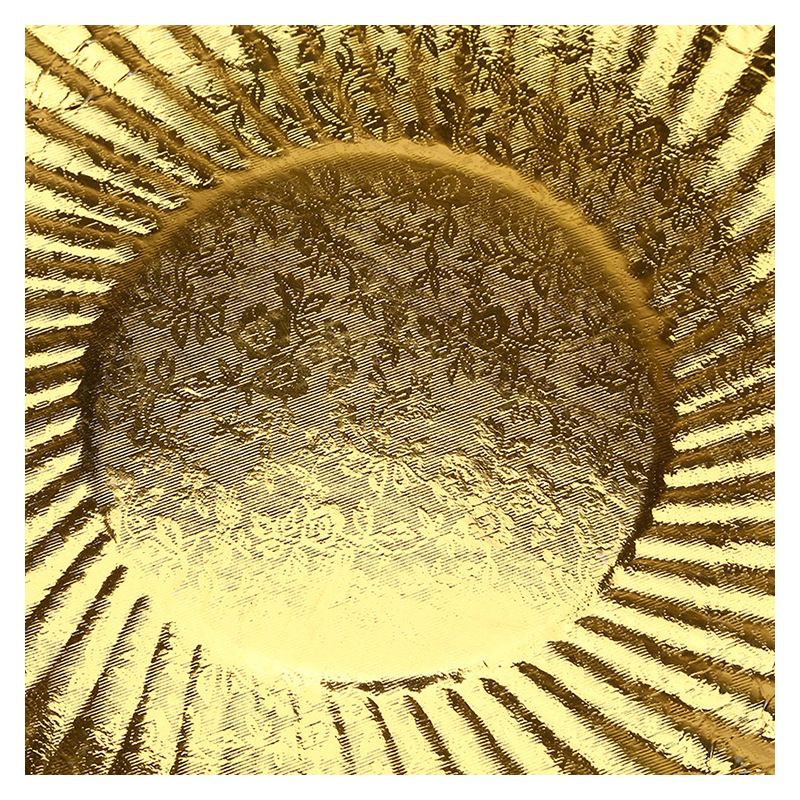 生日聚会用品生日蛋糕盘彩色水果纸盘一次性餐具黄色烫金派对纸盘产品图