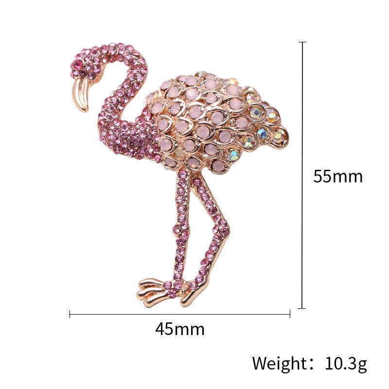 Factory direct sales, popular in foreign trade, Korean fashion flamingo brooches, women's accessories, elegant and luxurious, versatile shawls, pins, brooches, collars, pin buttons and other accessories detail image 2