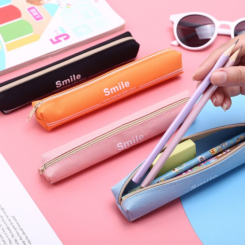 韩版小清新糖果色长条迷你笔袋中小学生创意可爱男女生便携文具盒产品图