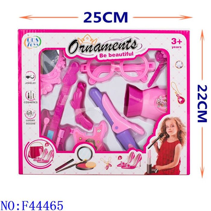 Little girl jewelry toys jewelry sets play house toys simulation hair dryer makeup dressing accessories model children's educational toys kindergarten wholesale F44465