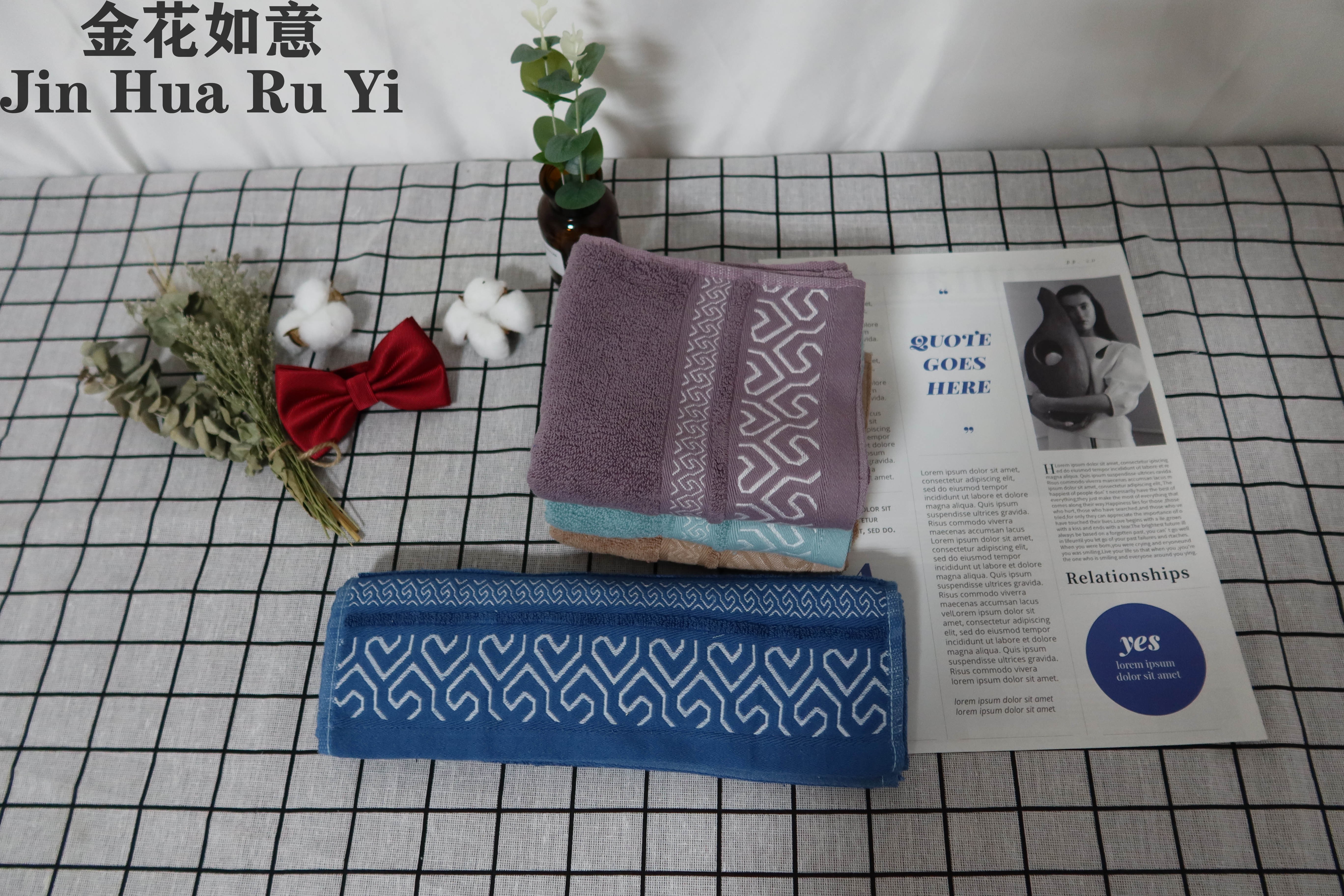 Plain Grid Type Face Wash Bath Household Towel Pure Cotton Absorbent Fast Adult Men And Women Soft Couple Face Towel Mix Wholesale Specification drawing