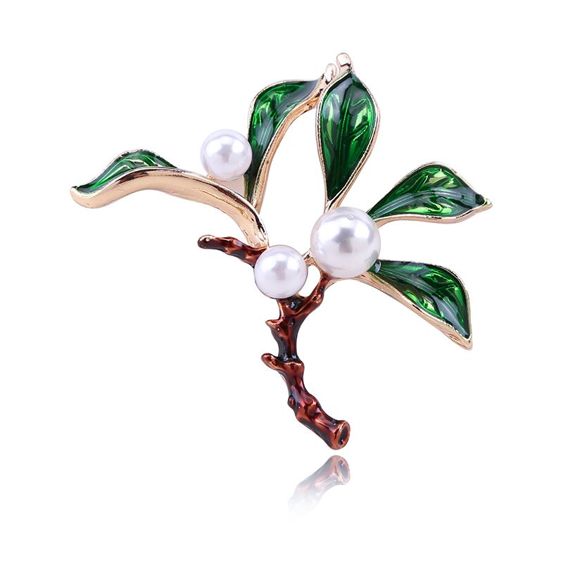 Manufacturers direct Zhu Wu green leaf brooch
