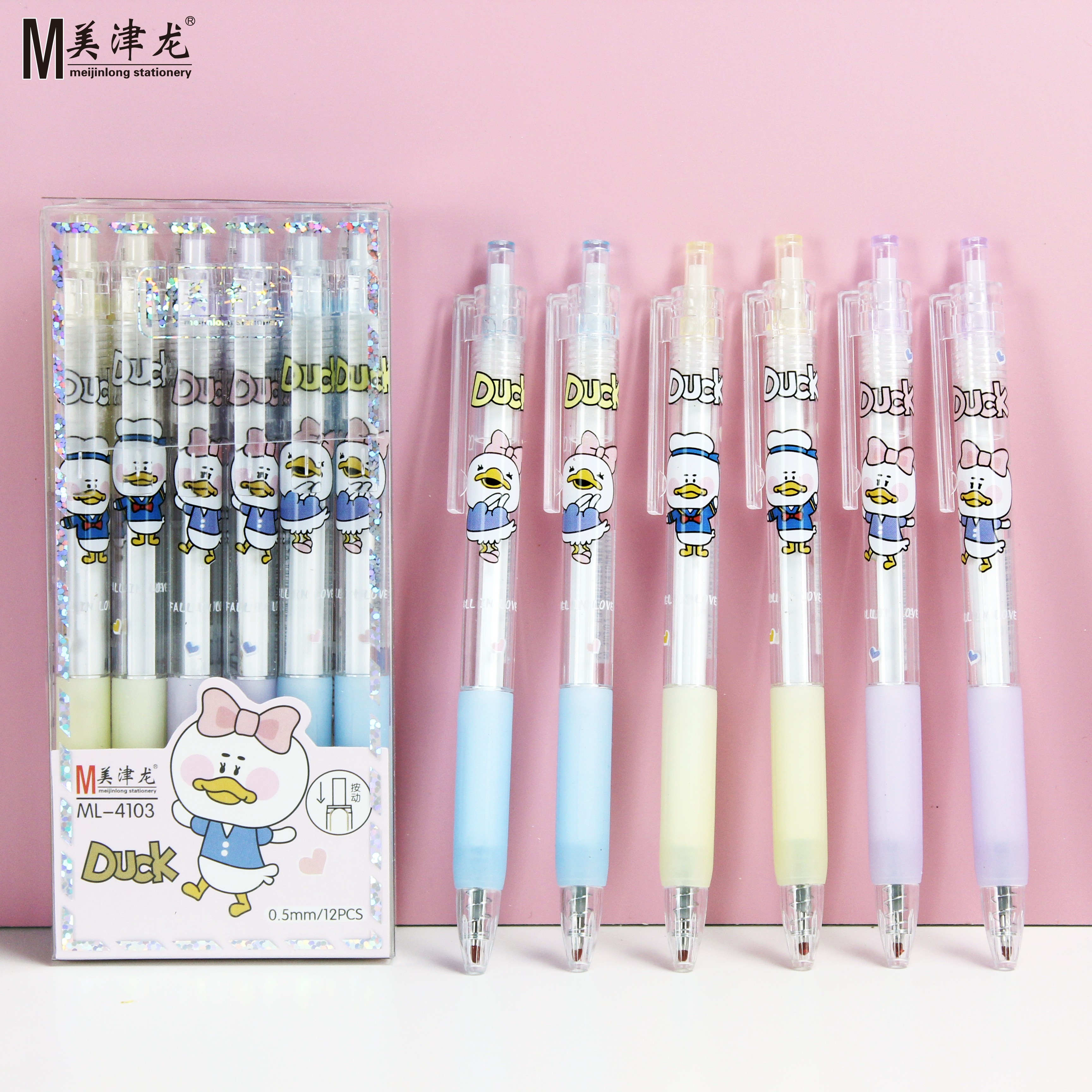 拨浪鼓笔行学生文具办公文化书写工具中性笔 美津龙学生#按动中性笔#12支装详情6