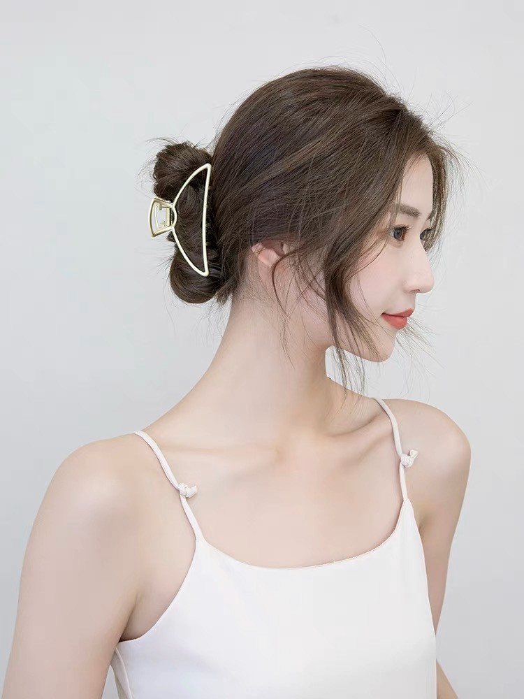 韩版金属风抓夹金属鲨鱼夹批发现货发夹化妆鲨鱼夹鸭嘴夹发夹发饰头饰洗澡抓夹复古发饰详情1