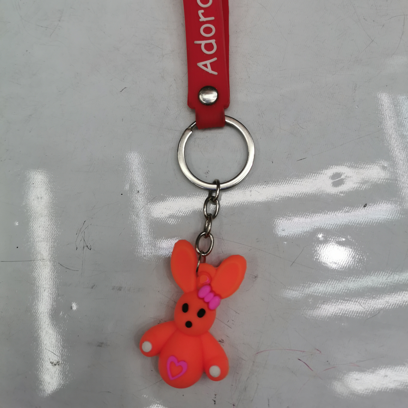 Three-dimensional rabbit keychain rope