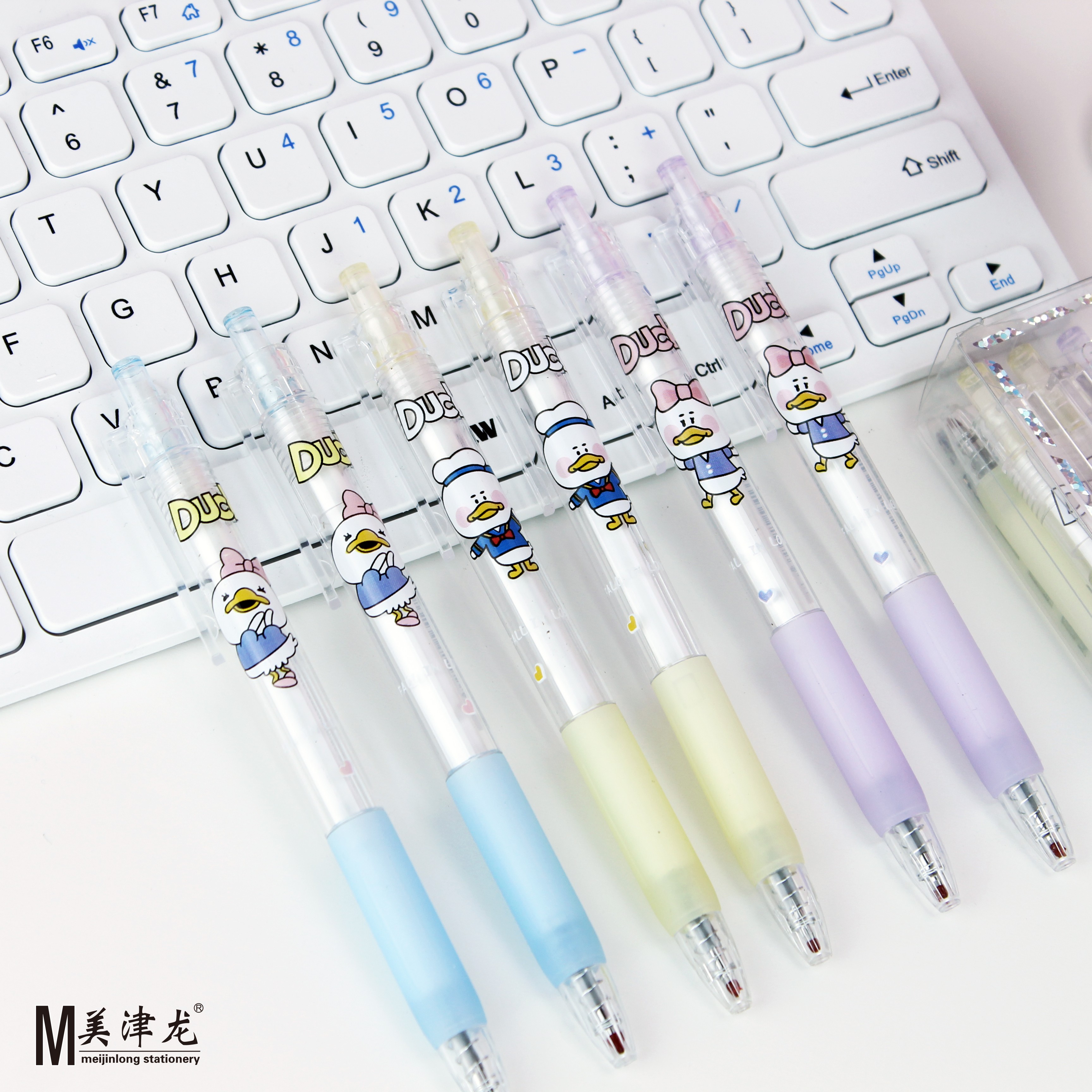 拨浪鼓笔行学生文具办公文化书写工具中性笔 美津龙学生#按动中性笔#12支装详情1